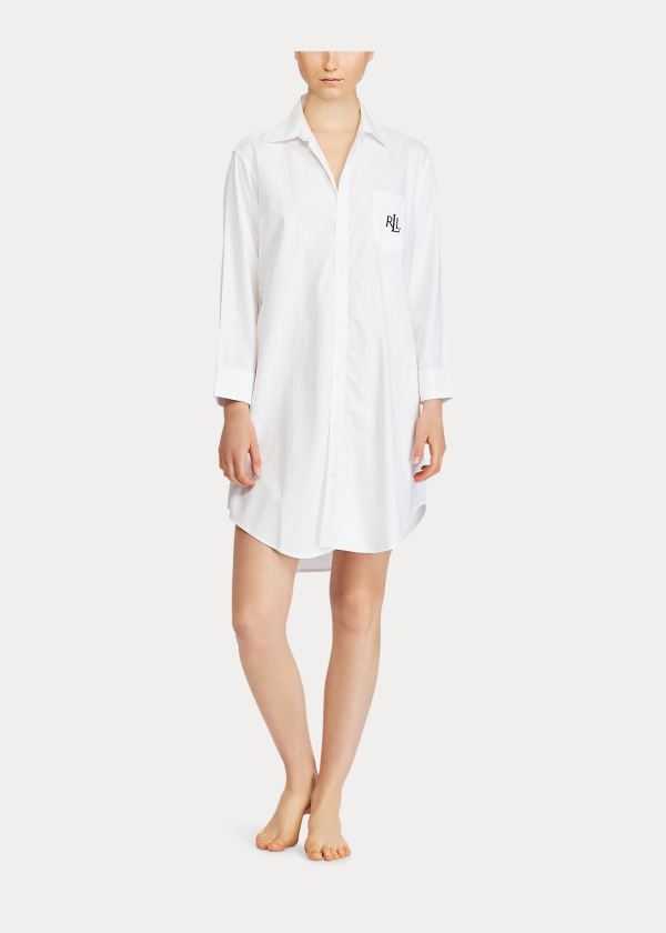 Top Pijama Ralph Lauren Mujer Blancos - Cotton Dobby - LVWEK0142